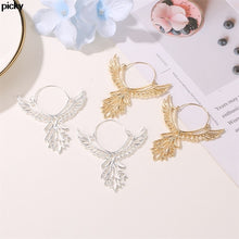 Load image into Gallery viewer, Vintage Gold and Silver Angel Wings Hoop Earrings
