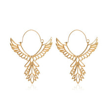 Load image into Gallery viewer, Vintage Gold and Silver Angel Wings Hoop Earrings
